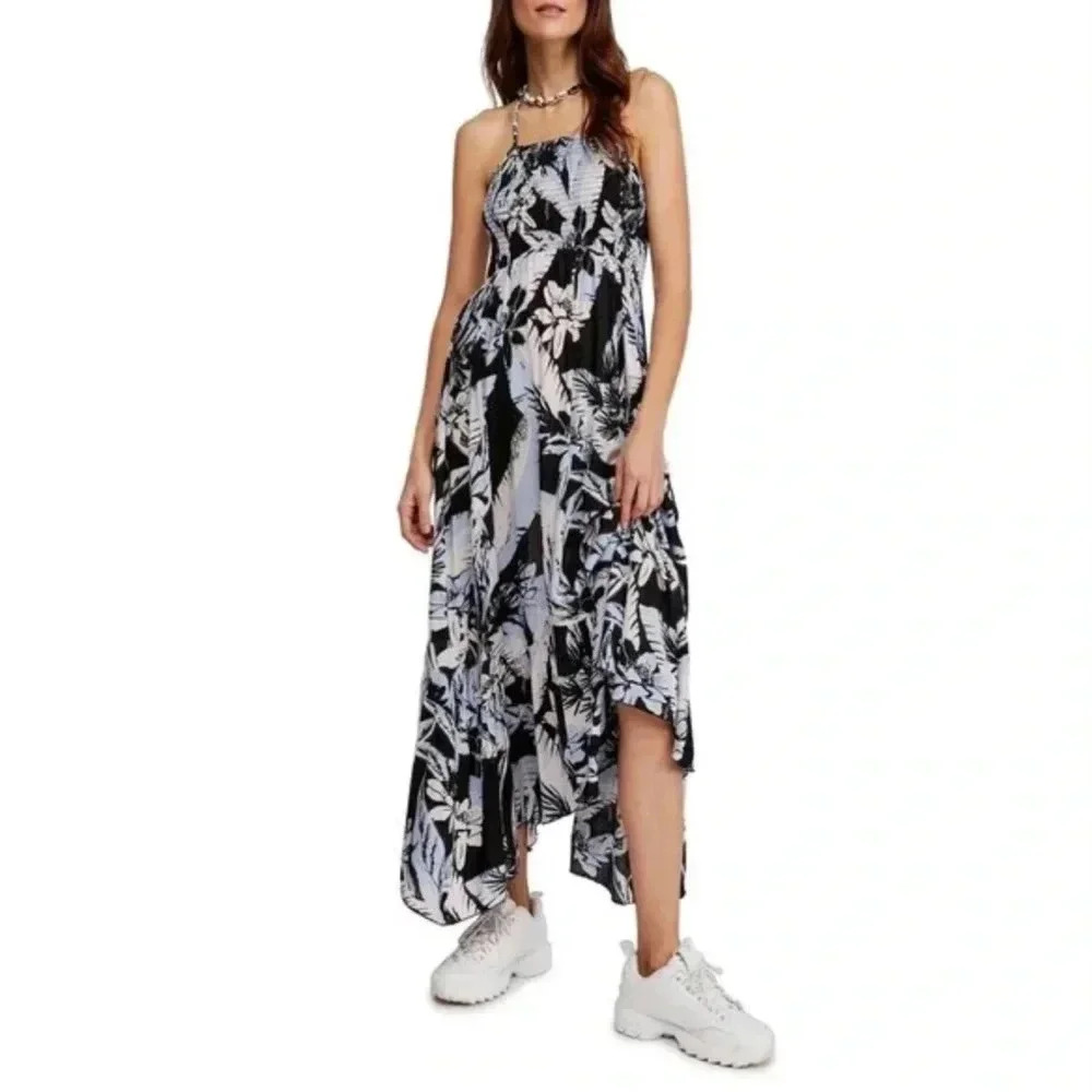 Free People Intimately Heat Wave Printed Maxi Handkerchief Slip Dress Size Small - Picture 1 of 10